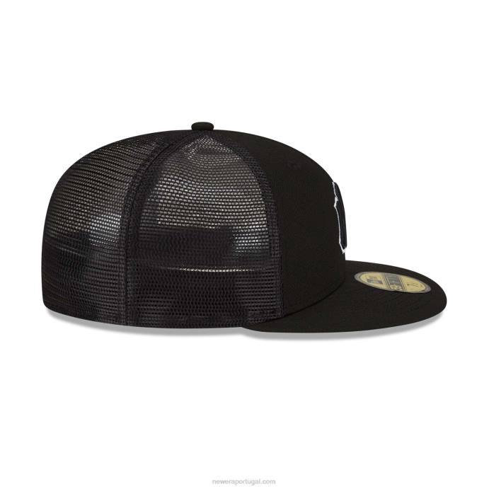 FFTN195 New Era boné ajustado preto 59fifty do new york yankees mlb