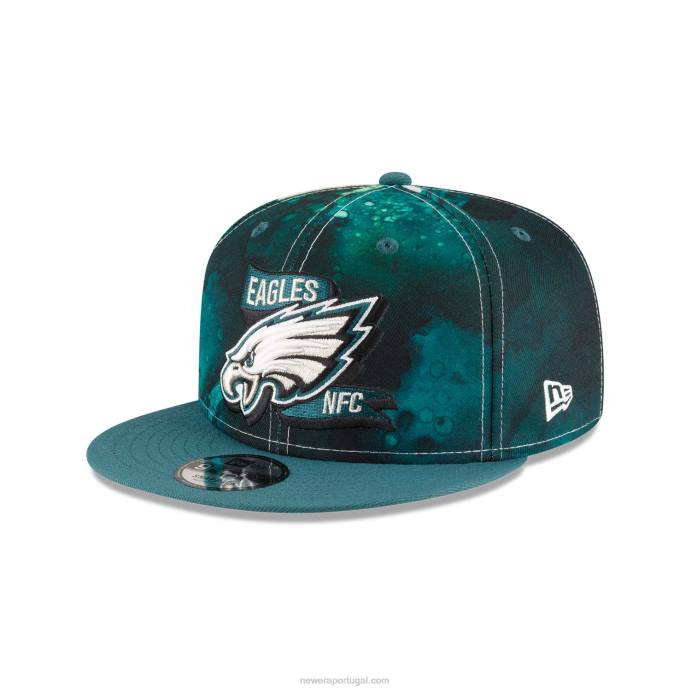 FFTN1960 New Era Boné philadelphia eagles nfl sideline 2022 verde 9fifty snapback
