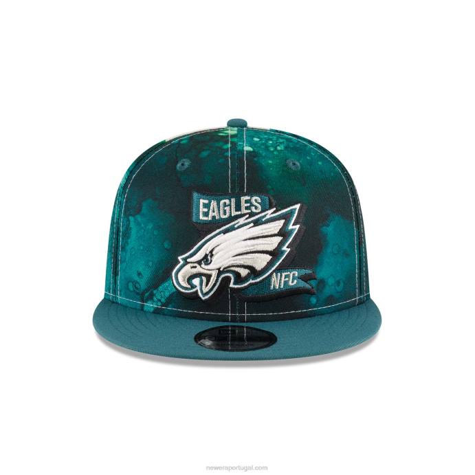 FFTN1960 New Era Boné philadelphia eagles nfl sideline 2022 verde 9fifty snapback