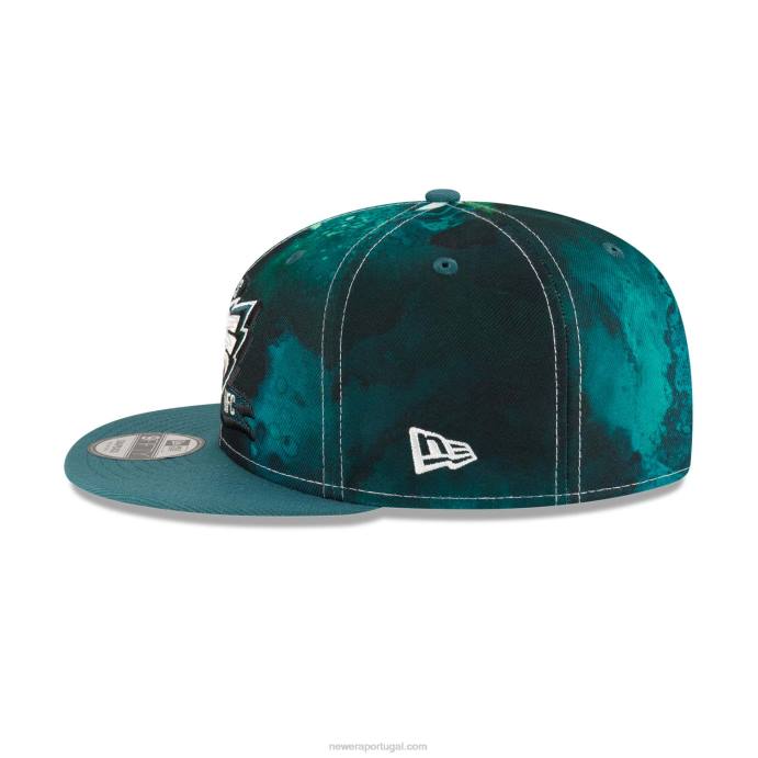 FFTN1960 New Era Boné philadelphia eagles nfl sideline 2022 verde 9fifty snapback