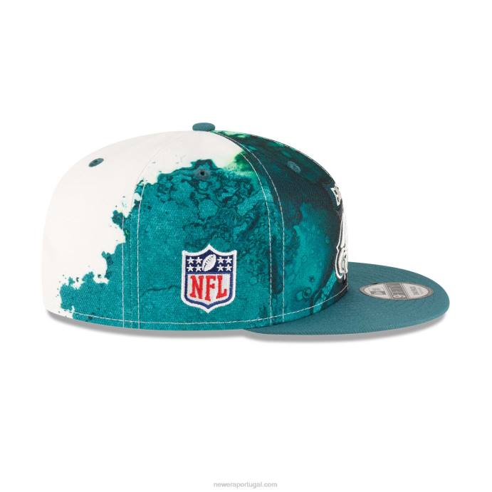 FFTN1960 New Era Boné philadelphia eagles nfl sideline 2022 verde 9fifty snapback