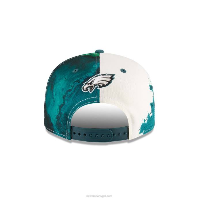 FFTN1960 New Era Boné philadelphia eagles nfl sideline 2022 verde 9fifty snapback