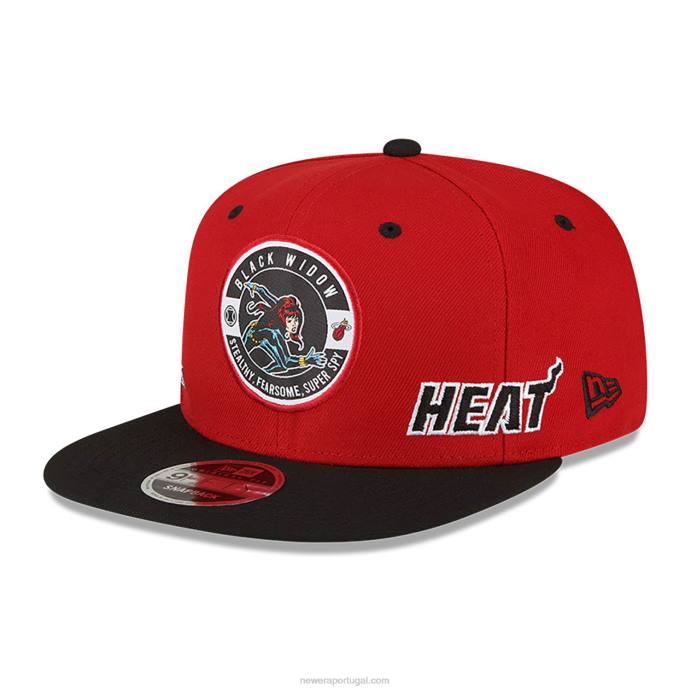 FFTN1962 New Era boné miami heat nba x marvel viúva negra vermelho 9fifty snapback