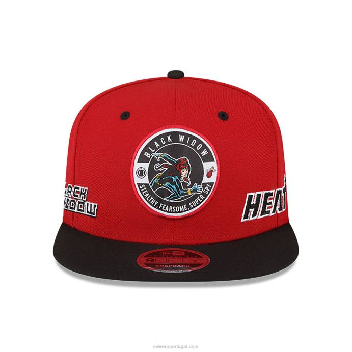 FFTN1962 New Era boné miami heat nba x marvel viúva negra vermelho 9fifty snapback