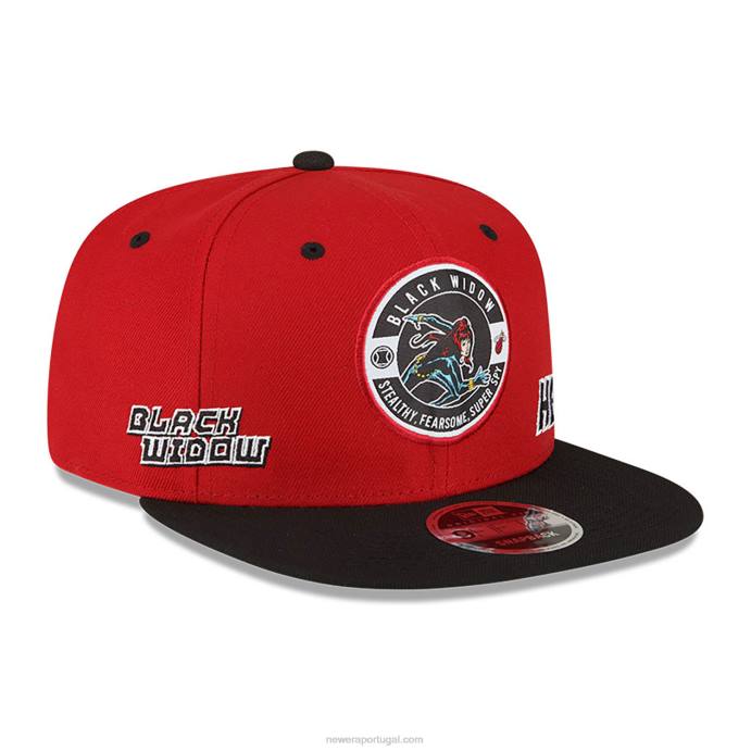 FFTN1962 New Era boné miami heat nba x marvel viúva negra vermelho 9fifty snapback