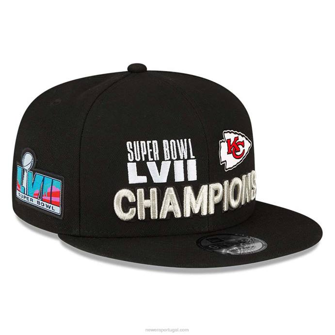 FFTN1963 New Era boné kansas city chiefs super bowl lvii parade preto 9fifty snapback