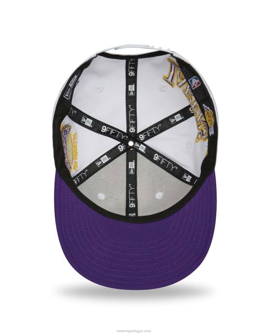 FFTN1969 New Era boné la lakers all over patch branco 9fifty snapback