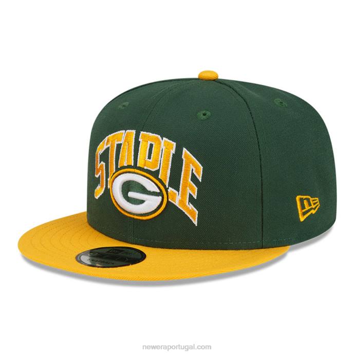 FFTN1972 New Era green bay packers x boné verde básico 9fifty snapback