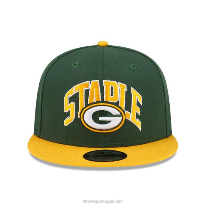 FFTN1972 New Era green bay packers x boné verde básico 9fifty snapback