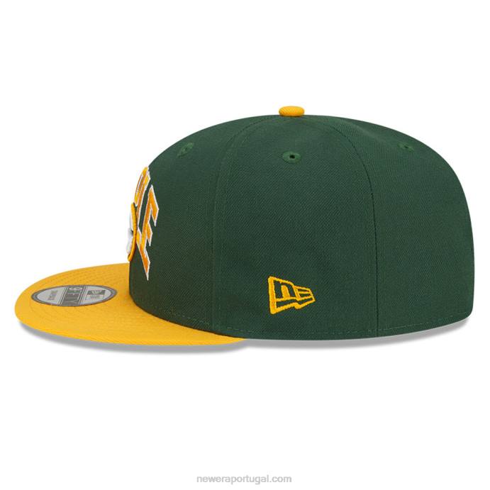 FFTN1972 New Era green bay packers x boné verde básico 9fifty snapback