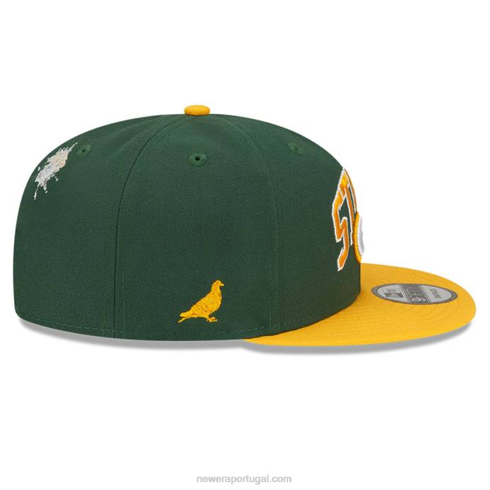 FFTN1972 New Era green bay packers x boné verde básico 9fifty snapback