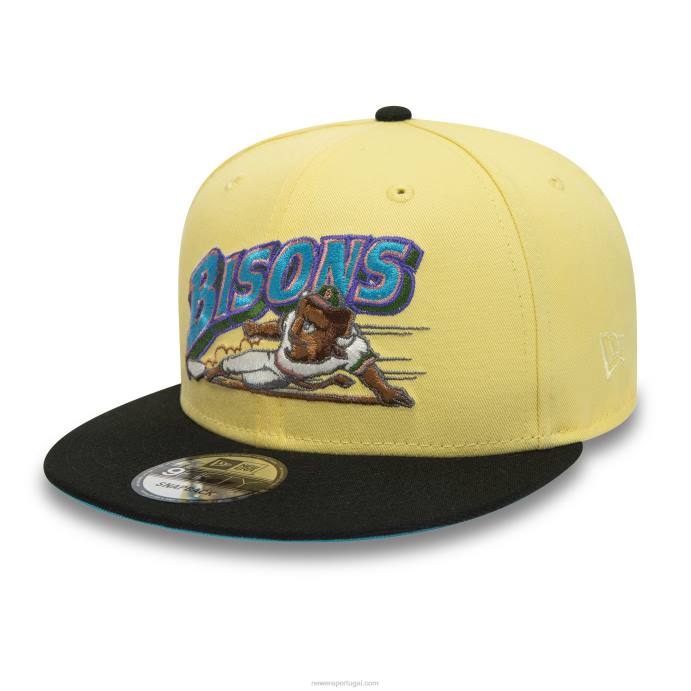FFTN1979 New Era Boné buffalo bisons milb amarelo suave 9fifty snapback