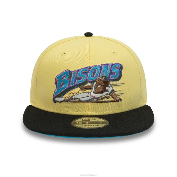 FFTN1979 New Era Boné buffalo bisons milb amarelo suave 9fifty snapback