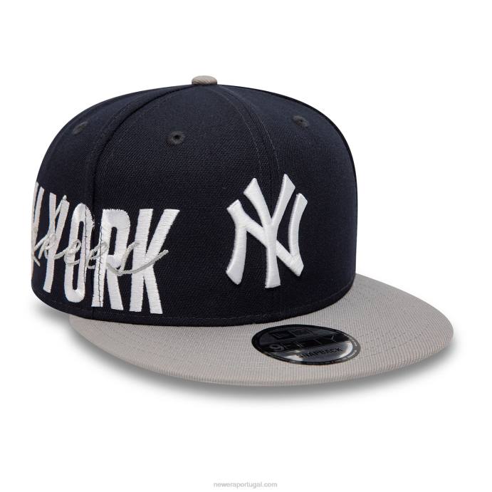 FFTN1984 New Era boné snapback new york yankees fonte lateral marinho 9fifty