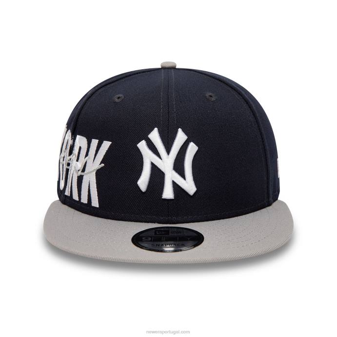 FFTN1984 New Era boné snapback new york yankees fonte lateral marinho 9fifty