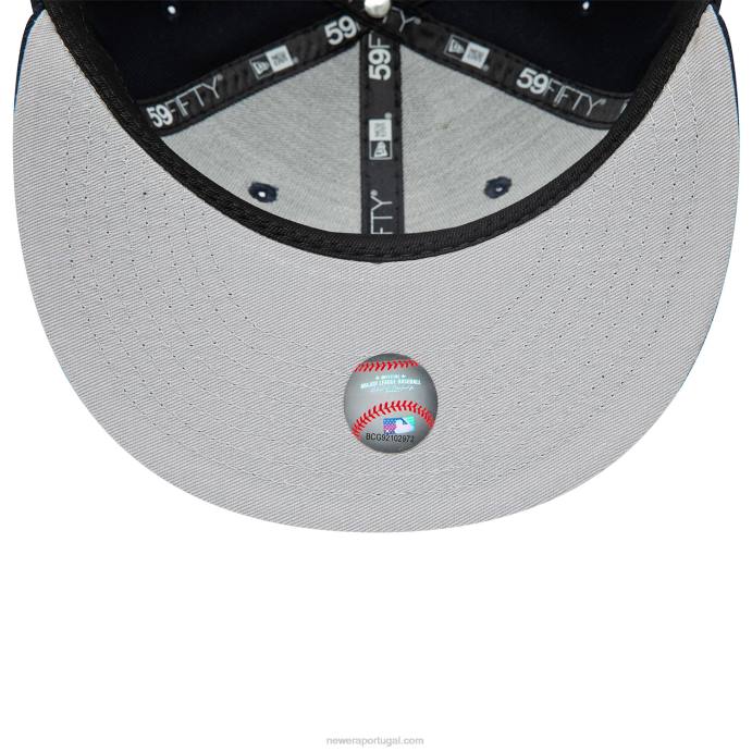 FFTN198 New Era boné justo atlanta braves com logotipo duplo navy 59fifty
