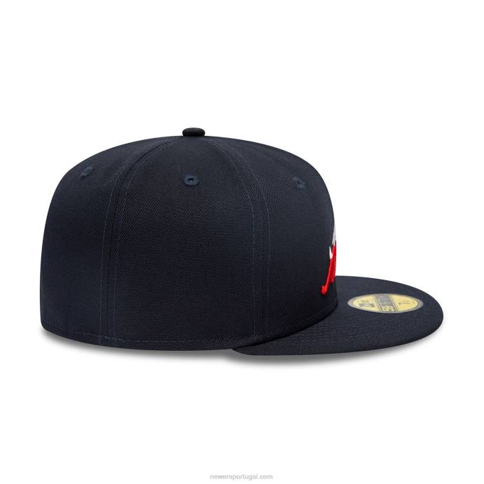 FFTN198 New Era boné justo atlanta braves com logotipo duplo navy 59fifty