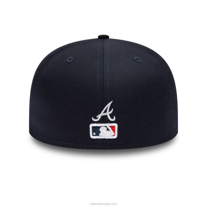 FFTN198 New Era boné justo atlanta braves com logotipo duplo navy 59fifty