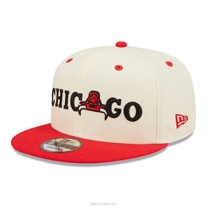 FFTN1996 New Era boné chicago bulls logo blend branco 9fifty snapback