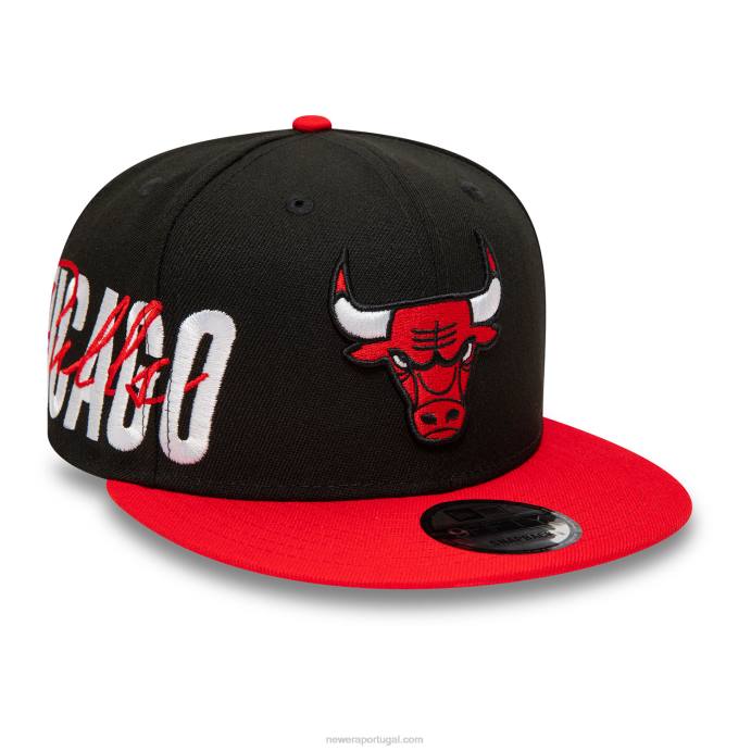 FFTN1998 New Era Boné Chicago Bulls Side Font Black 9fifty Snapback