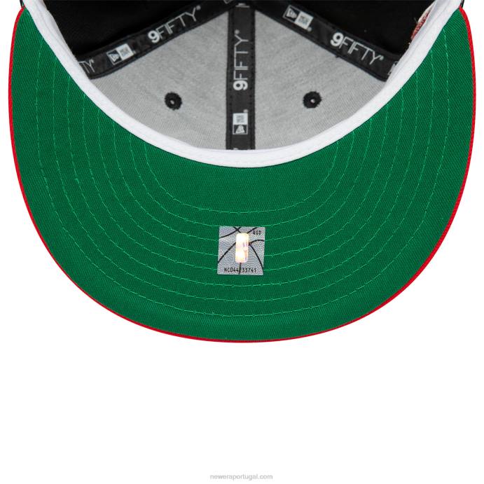 FFTN1998 New Era Boné Chicago Bulls Side Font Black 9fifty Snapback