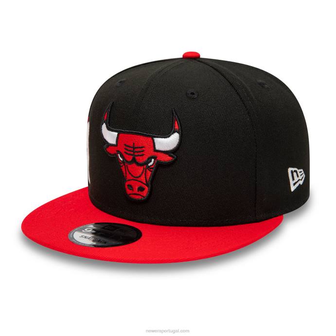 FFTN1998 New Era Boné Chicago Bulls Side Font Black 9fifty Snapback