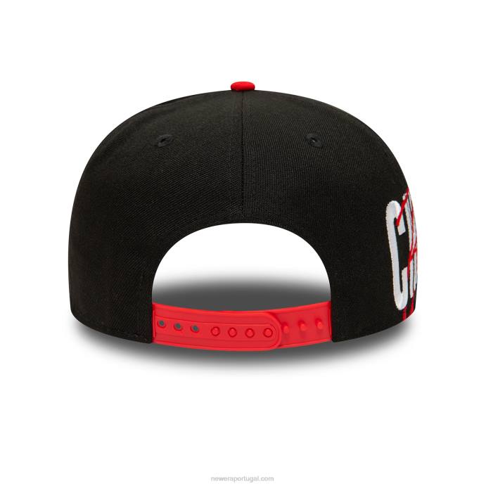 FFTN1998 New Era Boné Chicago Bulls Side Font Black 9fifty Snapback