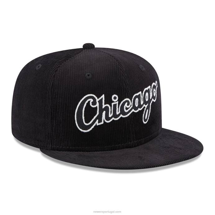 FFTN199 New Era chicago white sox vintage cord black 59fifty boné justo
