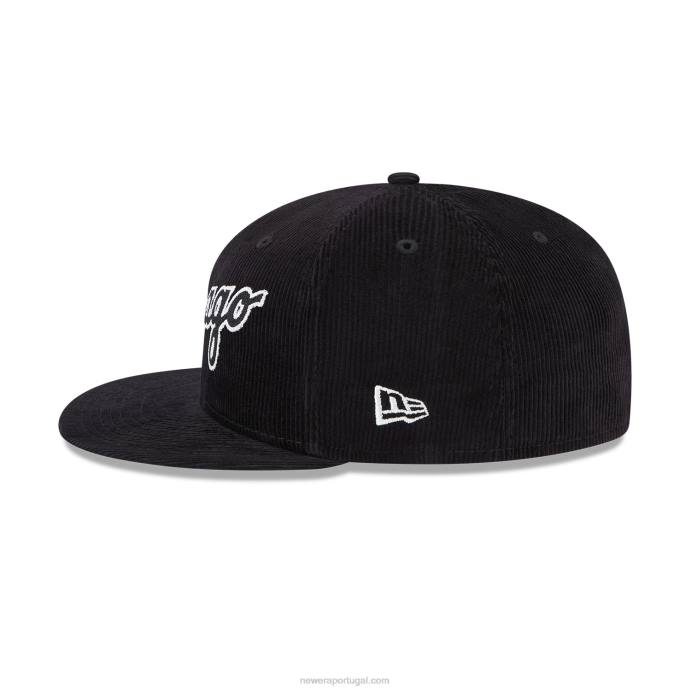 FFTN199 New Era chicago white sox vintage cord black 59fifty boné justo