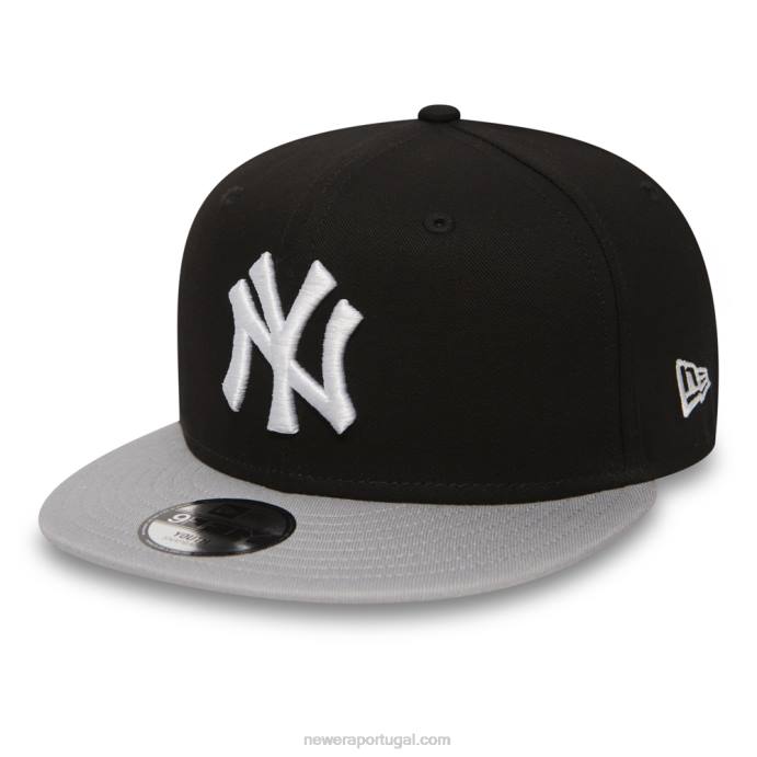 FFTN2003 New Era Boné snapback 9fifty preto jovem New York Yankees de algodão