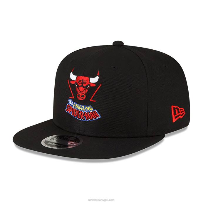 FFTN2004 New Era chicago bulls nba x marvel spider-man preto boné snapback 9fifty