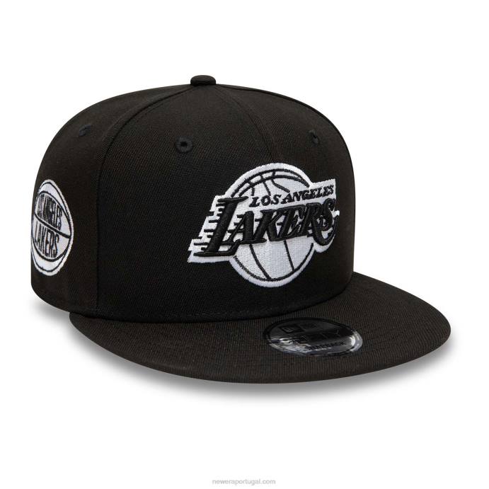 FFTN2007 New Era boné la lakers preto 9fifty snapback