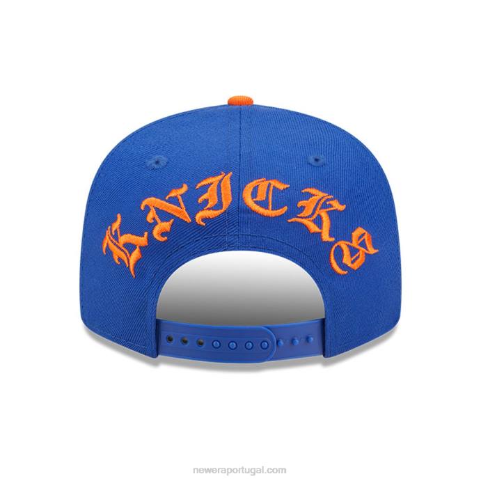 FFTN2013 New Era New York Knicks NBA Black Letter Arch Blue Boné Snapback 9Fifty