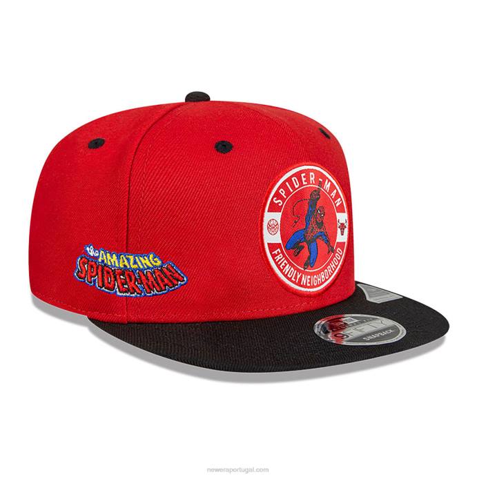 FFTN2018 New Era chicago bulls nba x marvel spiderman red 9fifty boné snapback