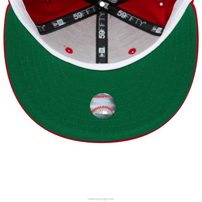 FFTN201 New Era Boné La Dodgers World Series Vermelho 59Fifty