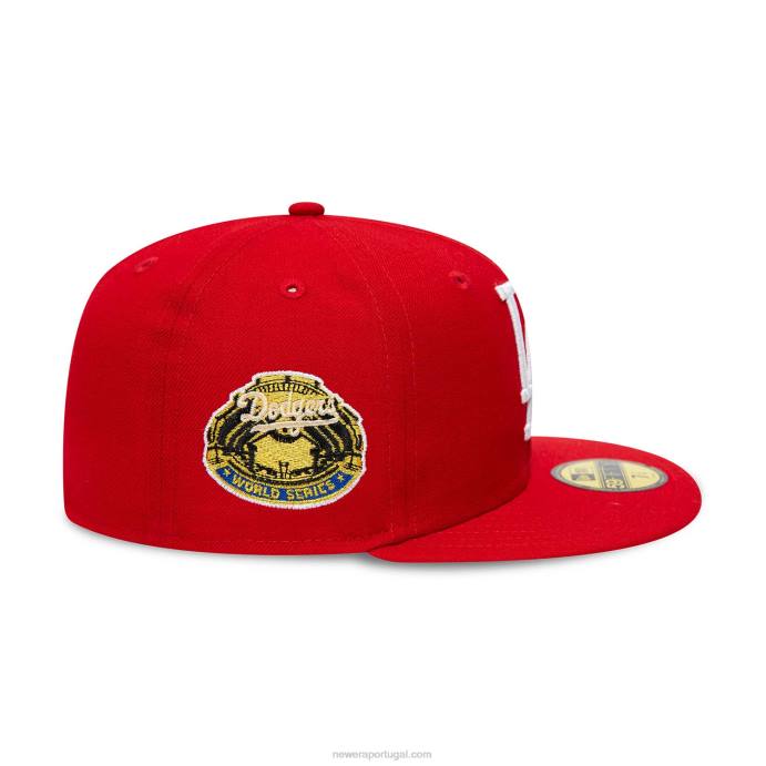 FFTN201 New Era Boné La Dodgers World Series Vermelho 59Fifty