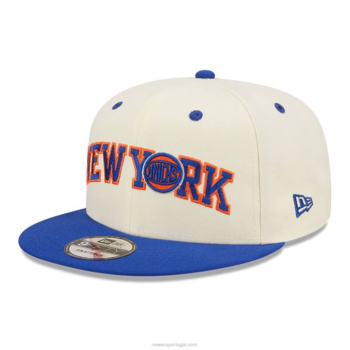 FFTN2024 New Era New York Knicks Blend Boné Snapback Branco 9Fifty