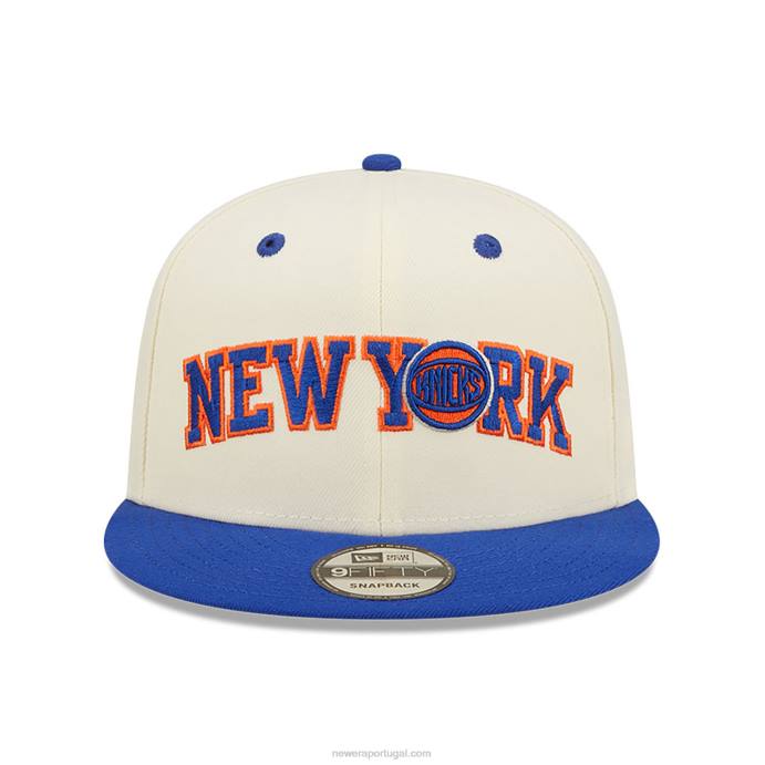 FFTN2024 New Era New York Knicks Blend Boné Snapback Branco 9Fifty