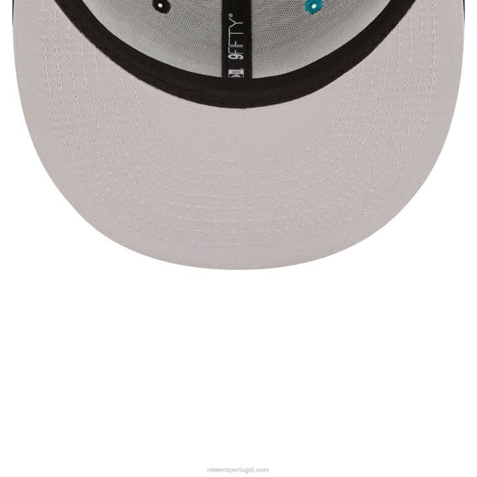 FFTN2025 New Era boné preto 9fifty snapback miami marlins teamsplit