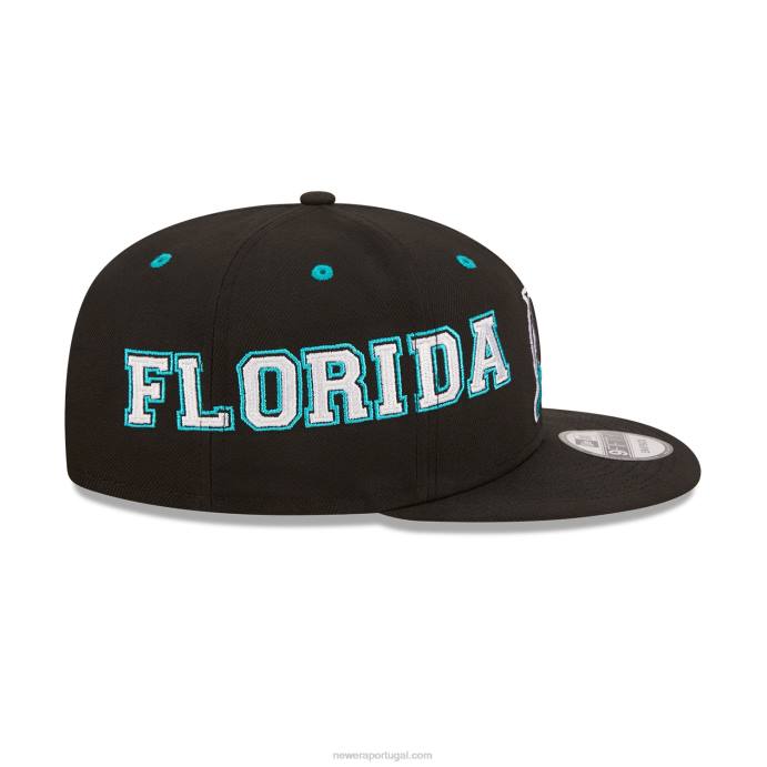 FFTN2025 New Era boné preto 9fifty snapback miami marlins teamsplit