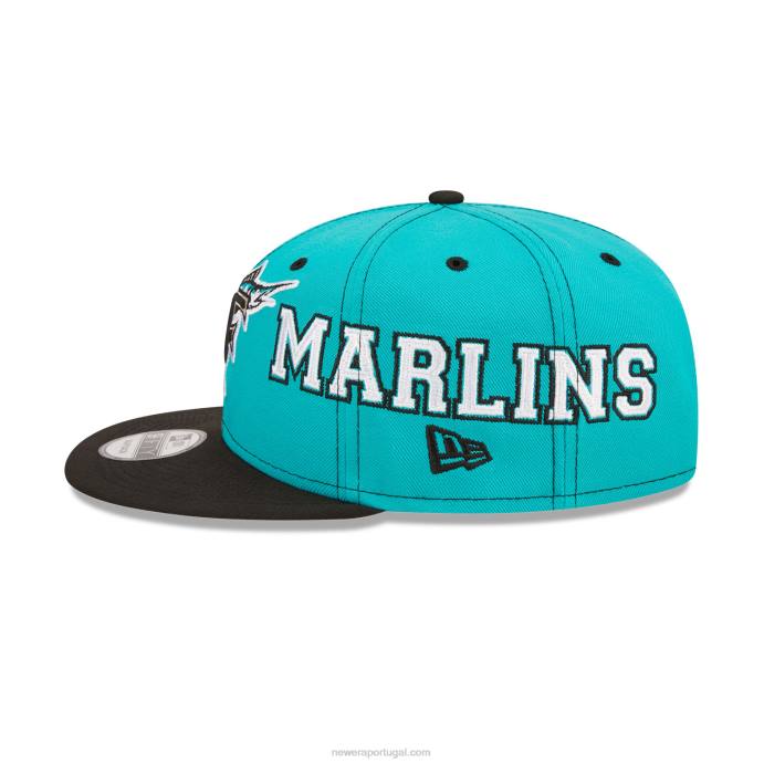 FFTN2025 New Era boné preto 9fifty snapback miami marlins teamsplit