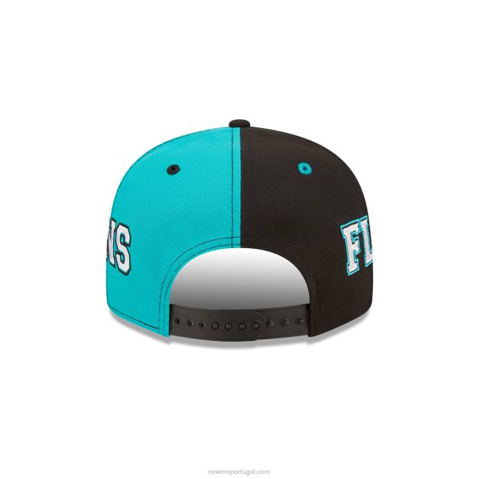 FFTN2025 New Era boné preto 9fifty snapback miami marlins teamsplit