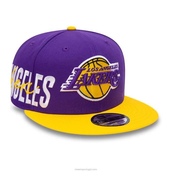 FFTN2026 New Era Boné Snapback La Lakers Side Font Purple 9Fifty
