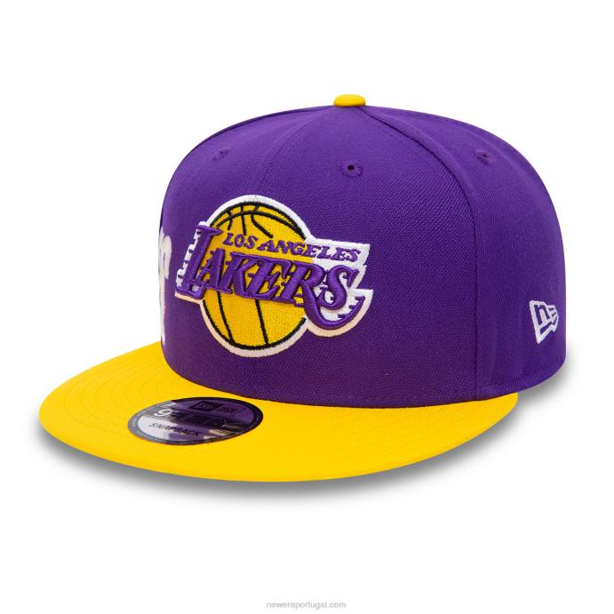 FFTN2026 New Era Boné Snapback La Lakers Side Font Purple 9Fifty