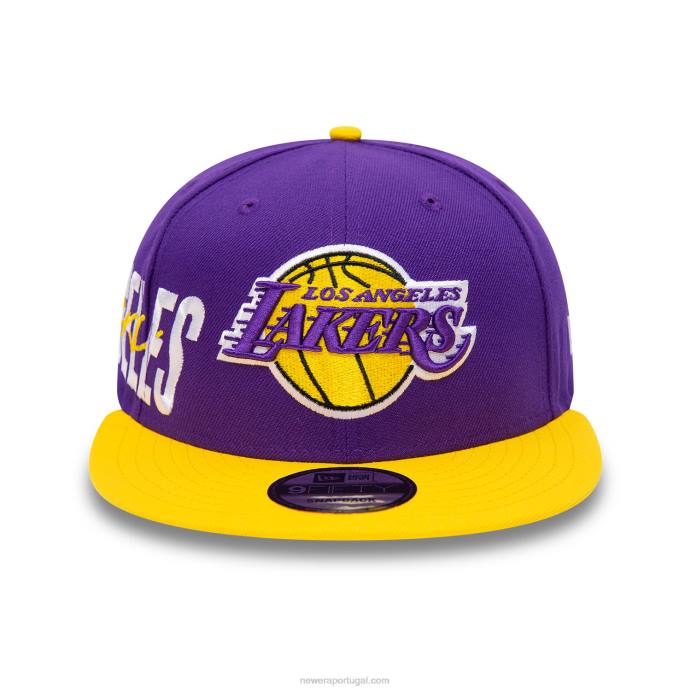 FFTN2026 New Era Boné Snapback La Lakers Side Font Purple 9Fifty