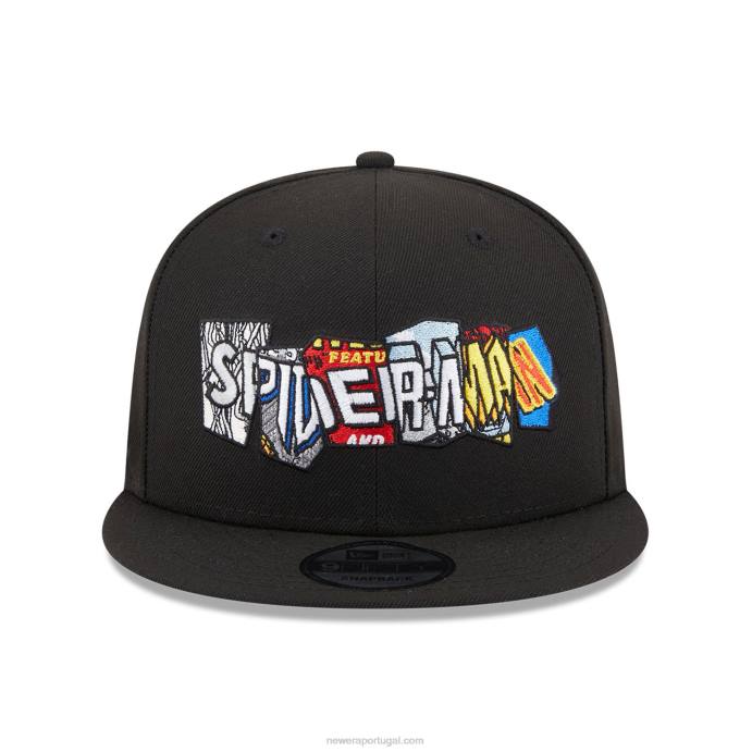 FFTN2032 New Era boné snapback 9fifty preto do homem aranha