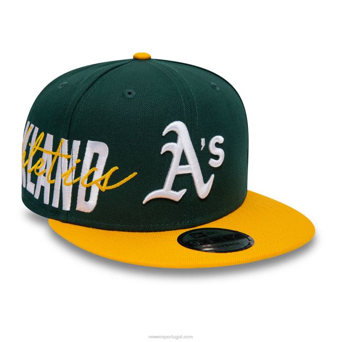 FFTN2040 New Era Boné snapback Oakland Athletics Side Font verde escuro 9fifty