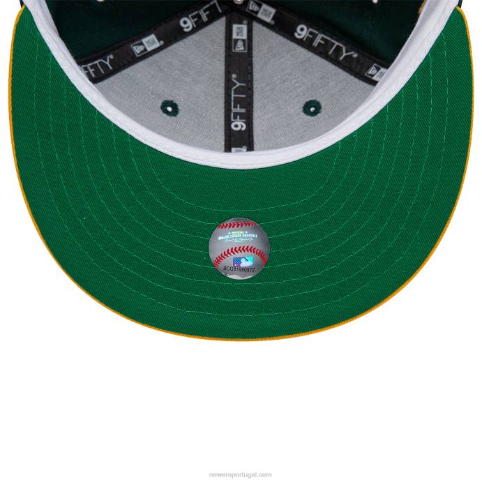 FFTN2040 New Era Boné snapback Oakland Athletics Side Font verde escuro 9fifty