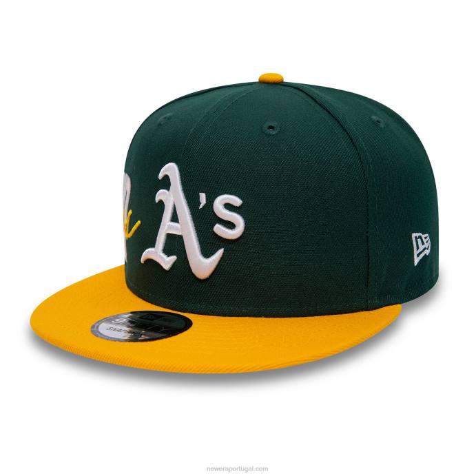 FFTN2040 New Era Boné snapback Oakland Athletics Side Font verde escuro 9fifty