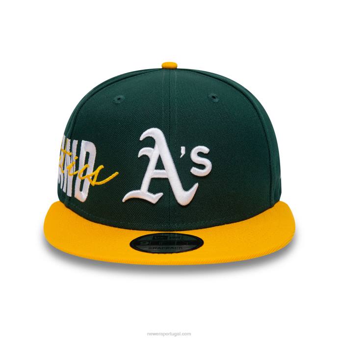 FFTN2040 New Era Boné snapback Oakland Athletics Side Font verde escuro 9fifty